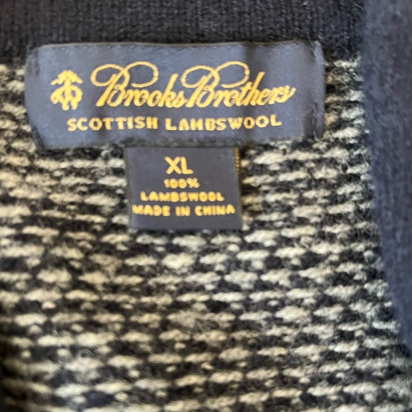 Brooks Brothers XL Scottish Wool Navy Gray Granola Indie Grunge Old Money Preppy - Picture 8 of 13